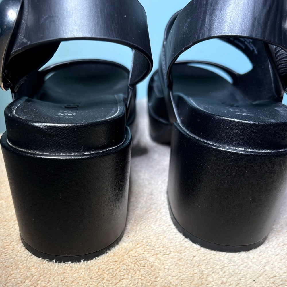 Women’s Areosoles Black Platform Block Heel Sandals - Picture 5 of 7